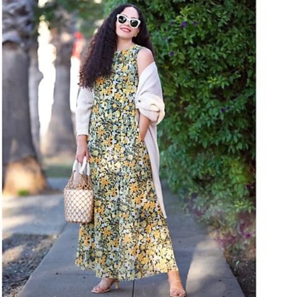 GIRL WITH CURVES Knit Mesh A-Line Maxi Dress A485737